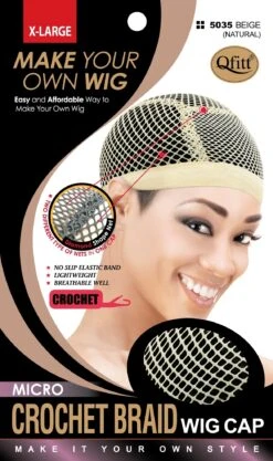 Qfitt - [MICRO BRAID] CROCHET WIG CAP #5035 NATURAL