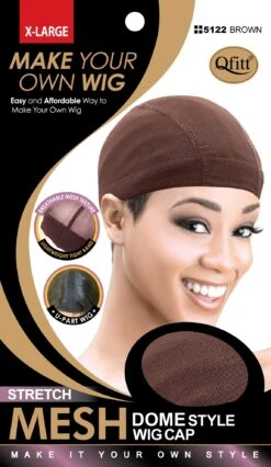 Qfitt - STRETCH MESH DOME STYLE WIG CAP X-LARGE #5021 BLACK -Zoe Beauty Supply Shop 0006243 stretch mesh dome style wig cap