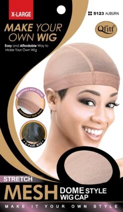 Qfitt - STRETCH MESH DOME STYLE WIG CAP X-LARGE #5021 BLACK -Zoe Beauty Supply Shop 0006244 stretch mesh dome style wig cap