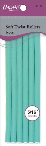 ANNIE - Professional Soft Twist Rollers 5/16" 6 PCs GREEN