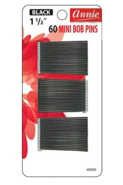ANNIE - 60 1 1/2" MINI BOB PINS BLACK #3301