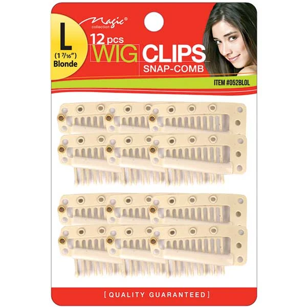 MAGIC COLLECTION - Wig Clips Snap-Comb Large Blonde 12 PCs 1 MAGIC COLLECTION - Wig Clips Snap-Comb Large Blonde 12 PCs