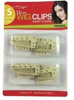 MAGIC COLLECTION - Wig Clips Snap-Comb 12 PCs Small BLONDE -Zoe Beauty Supply Shop 052BLOL 1