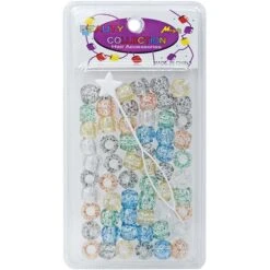 BEAUTY COLLECTION - Small Round Glitter Hair Bead Assorted