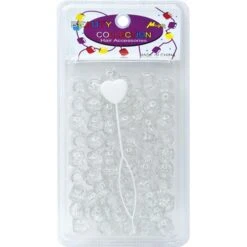 BEAUTY COLLECTION - Small Round Glitter Hair Bead Silver