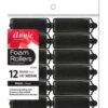 ANNIE - Professional Foam Rollers 7/8" 12PCs MEDIUM BLACK #1062