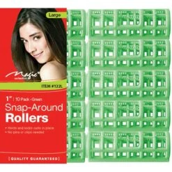 MAGIC COLLECTION - 1" Snap-Around Rollers 10PCs Large GREEN