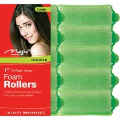 MAGIC COLLECTION - 1" Foam Rollers 10PCs Large GREEN
