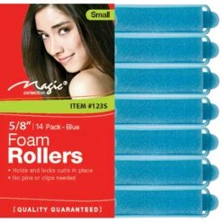MAGIC COLLECTION - 5/8" Foam Rollers 14PCs Small BLUE