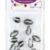 BEAUTY COLLECTION - Matallic Shell Hair Bead Silver/Clear #12532CSIL -Zoe Beauty Supply Shop 12532CSIL