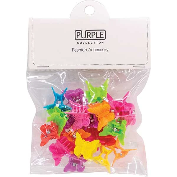 PURPLE COLLECTION - Small Jaw Butterfly Large ASSORTED #HCL20AST 1 PURPLE COLLECTION - Small Jaw Butterfly Large ASSORTED #HCL20AST