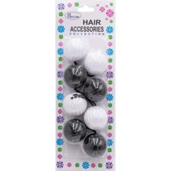 BLOSSOM - Hair Accessories Hair Knockers 4PCs BLACK/WHITE #PPP08-02A