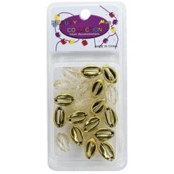 BEAUTY COLLECTION - Metallic Shell Beads Crystal/Gold