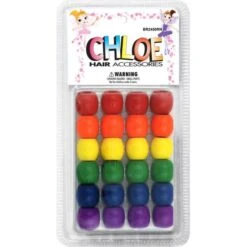 DREAM WORLD - HAIR ACCESSORIES RAINBOW WOODEN BEADS (BR2450RN)