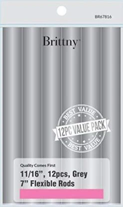 BRITTNY - 7" Long Flexible Rods 12pcs Grey -Zoe Beauty Supply Shop 41qxYplJcYL