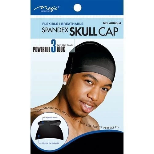 MAGIC COLLECTION - Spandex Skull Cap BLACK 2 MAGIC COLLECTION - Spandex Skull Cap BLACK - Image 2