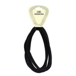 MAGIC COLLECTION - Elastic Ponytail Holder THICK BLACK LARGE 4PCS #HEP007BLA