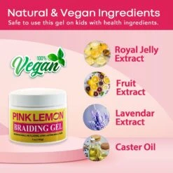 PINK LEMON - Braiding Gel Maximum Hold -Zoe Beauty Supply Shop 5oz 02 1