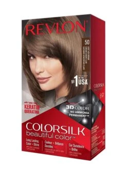 REVLON - COLORSILK Beautiful Color Permanent Hair Dye Kit 50 LIGHT ASH BROWN