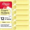ANNIE - Foam Rollers 7/8" 12PCs MEDIUM YELLOW #1052 2 ANNIE - Foam Rollers 7/8" 12PCs MEDIUM YELLOW #1052 -Zoe Beauty Supply Shop 614gGzM0ABL. SL1112