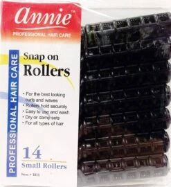 ANNIE - Professional Snap-On Rollers 1/2" 14PCs SMALL BLACK #1011