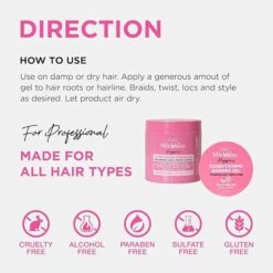 ESHA - Slick N Slay 2-IN-1 Braid & Edge Gel - PEACH & BIOTIN -Zoe Beauty Supply Shop 61a0fzfS9dL. SX679