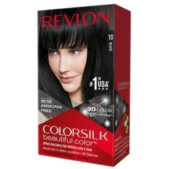 REVLON - COLORSILK Beautiful Color Permanent Hair Dye Kit 10 BLACK