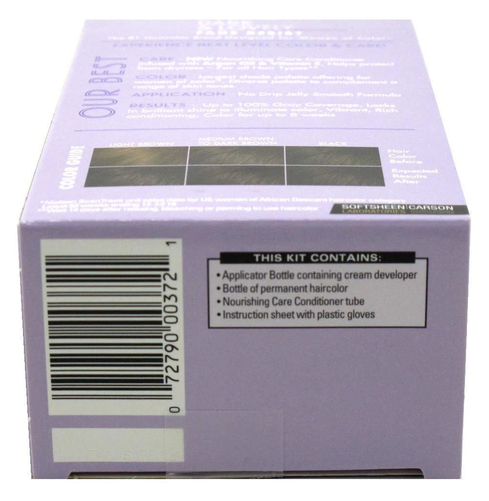 SoftSheen Carson - Dark & Lovely Fade Resist Permanent Hair Dye Kit #372 (NATURAL BLACK) 3 SoftSheen Carson - Dark & Lovely Fade Resist Permanent Hair Dye Kit #372 (NATURAL BLACK) - Image 3
