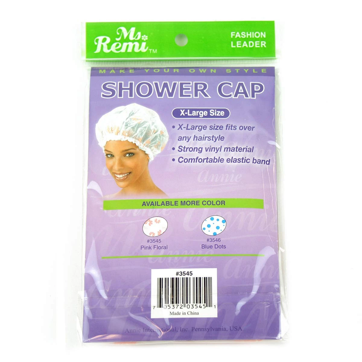 ANNIE - Ms. Remi Shower Cap X-LARGE PINK FLORAL #3545 5 ANNIE - Ms. Remi Shower Cap X-LARGE PINK FLORAL #3545 - Image 5
