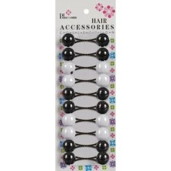 BLOSSOM - Hair Accessories Hair Knockers 10PCs Black/White Assorted #PPP01-03A