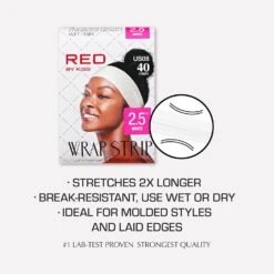 KISS - RED WRAP STRIPS WHITE 2.5' 40 PCS (1 Strip) -Zoe Beauty Supply Shop 71C2sntkMKL. SL1500