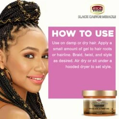 African Pride - Black Castor Miracle Extra Hold Braid, Loc & Twist Gel -Zoe Beauty Supply Shop 71CmztmyPSL. SL1500