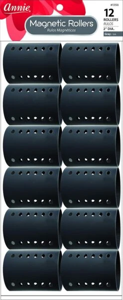 ANNIE - Professional Magnetic Rollers 12PCs X-LARGE GRAY #1358