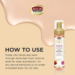 African Pride - Rose Water & Argan Oil Curl Mousse -Zoe Beauty Supply Shop 71OjoLZPthL. SL1500