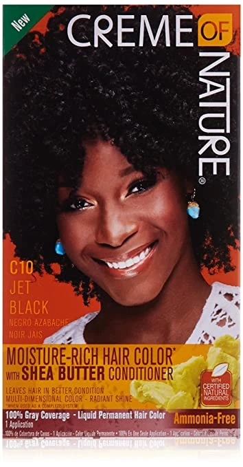 Creme Of Nature - Moisture-Rich Hair Color With Shea Butter C10 JET BLACK 2 Creme Of Nature - Moisture-Rich Hair Color With Shea Butter C10 JET BLACK - Image 2