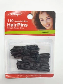 MAGIC COLLECTION - 110 Hair Pins Ball Tip Assorted Size Black