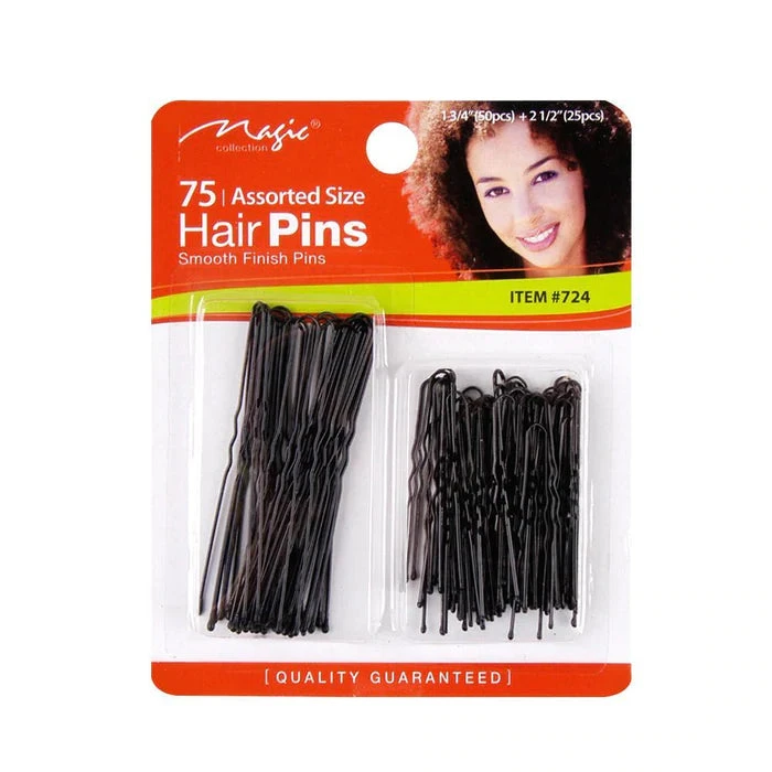 MAGIC COLLECTION - Hair PIns Assorted Size BLACK 75 PCs 1 MAGIC COLLECTION - Hair PIns Assorted Size BLACK 75 PCs