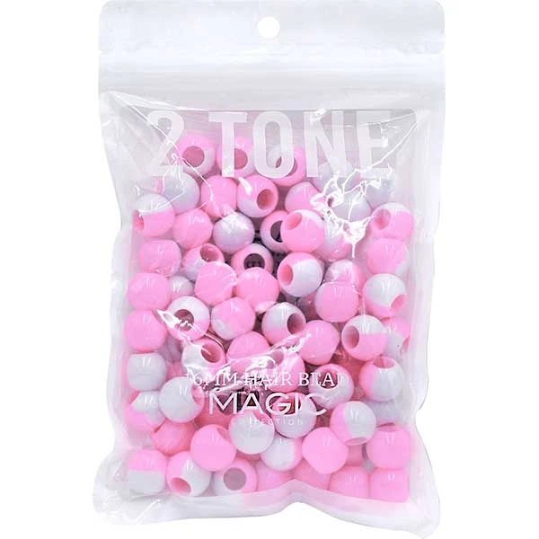 MAGIC COLLECTION - 16MM HAIR BEAD 2 TONE LIGHT PINK 1 MAGIC COLLECTION - 16MM HAIR BEAD 2 TONE LIGHT PINK
