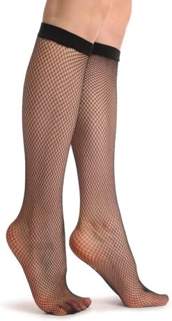 CCDC - LUV Fishnet Knee High Socks BLACK (SK6301)