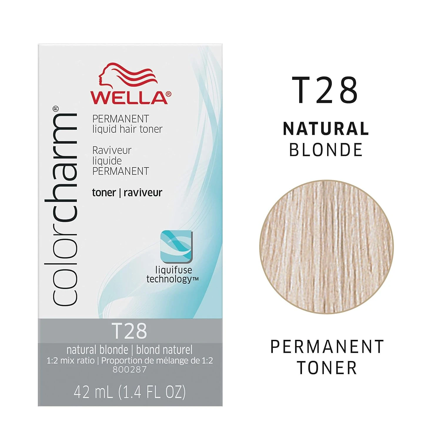 WELLA - Color Charm Permanent Liquid Hair Toner T28 NATURAL BLONDE 1 WELLA - Color Charm Permanent Liquid Hair Toner T28 NATURAL BLONDE