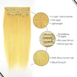 PURE - 9PCs Clip-Ins Extensions 18" (HUMAN) -Zoe Beauty Supply Shop 81UyKzXH7EL. SL1500