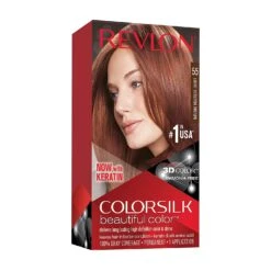 REVLON - COLORSILK Beautiful Color Permanent Hair Dye Kit 55 LIGHT REDDISH BROWN