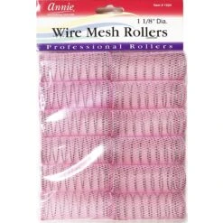ANNIE - Professional Wire Mesh Rollers 1 1/8" 12PCs LARGE PINK