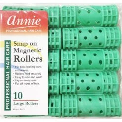 ANNIE - Professional Snap-On Magnetic Rollers 7/8" LARGE GREEN #1222
