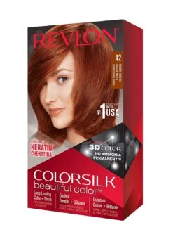 REVLON - COLORSILK Beautiful Color Permanent Hair Dye Kit 42 MEDIUM AUBURN