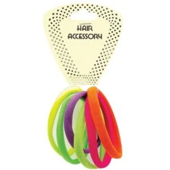 MAGIC COLLECTION - Small Elastic "High" Ponytail Holder 12PCs ASSORTED #HEP005AST