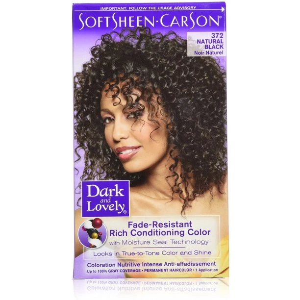 SoftSheen Carson - Dark & Lovely Fade Resist Permanent Hair Dye Kit #372 (NATURAL BLACK) 2 SoftSheen Carson - Dark & Lovely Fade Resist Permanent Hair Dye Kit #372 (NATURAL BLACK) - Image 2
