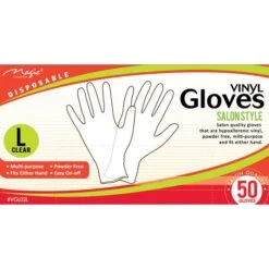 MAGIC COLLECTION - Vinyl Gloves Clear 50PCs LARGE