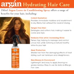 Difeel - Argan Hydrating Leave-In Conditioning Spray -Zoe Beauty Supply Shop ARGAN LINE LEAVEIN CARD1