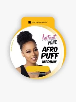 SENSATIONNEL - ID AFRO PUFF MEDIUM (DRAWSTRING) -Zoe Beauty Supply Shop AfroPuffMEDIUM TAG